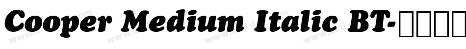 Cooper Medium Italic BT字体转换
